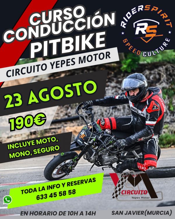 CURSO PITBIKE YEPES MOTOR- SABADO 23 AGOSTO 2025 - Imagen 2