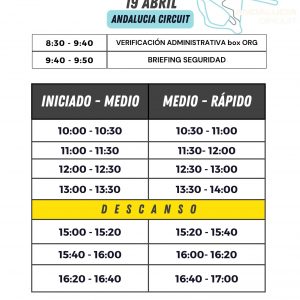 RODADA CIRCUITO ANDALUCIA - DOMINGO 19 ABRIL 2026