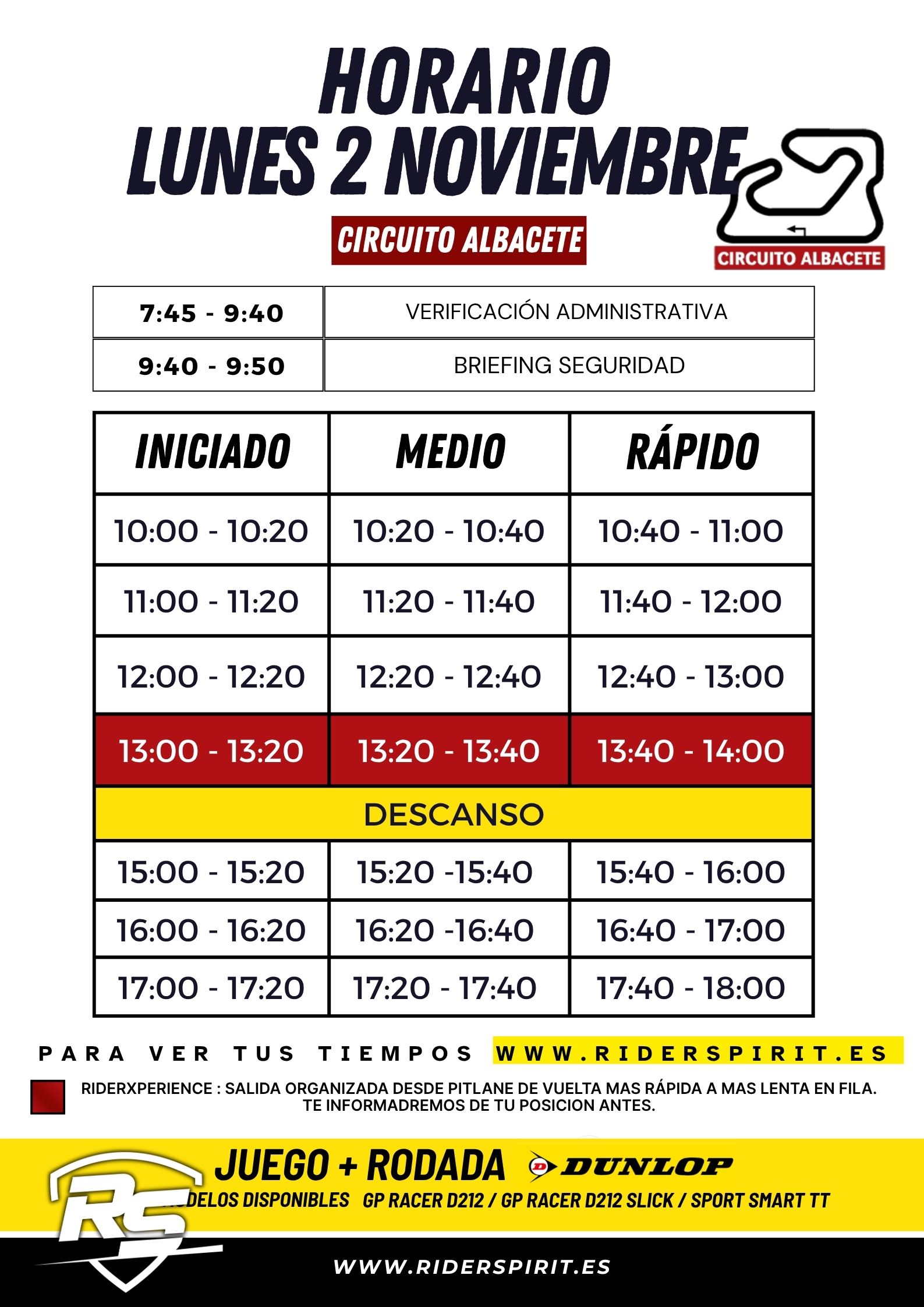 CIRCUITO ALBACETE - LUNES 2 NOVIEMBRE 2026 FESTIVO - Imagen 2