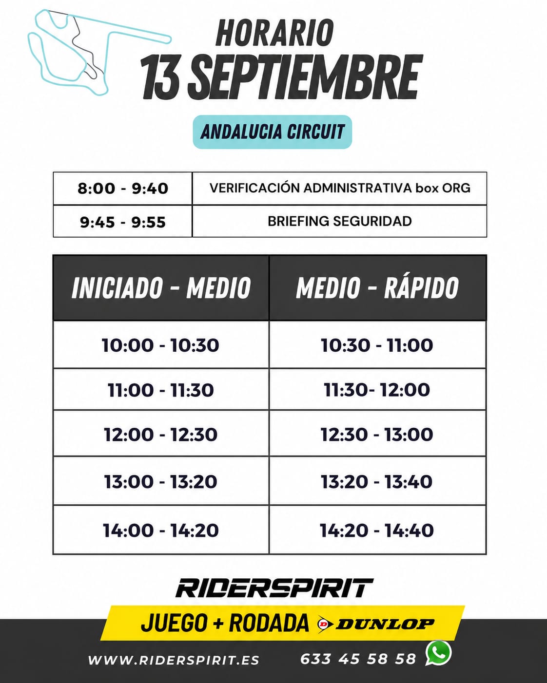 RODADA CIRCUITO ANDALUCIA - DOMINGO 13 SEPTIEMBRE 2026